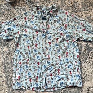 Rowdy Gentleman Beer Keg alcohol Tailgate Shirt Hawaiian shirt
